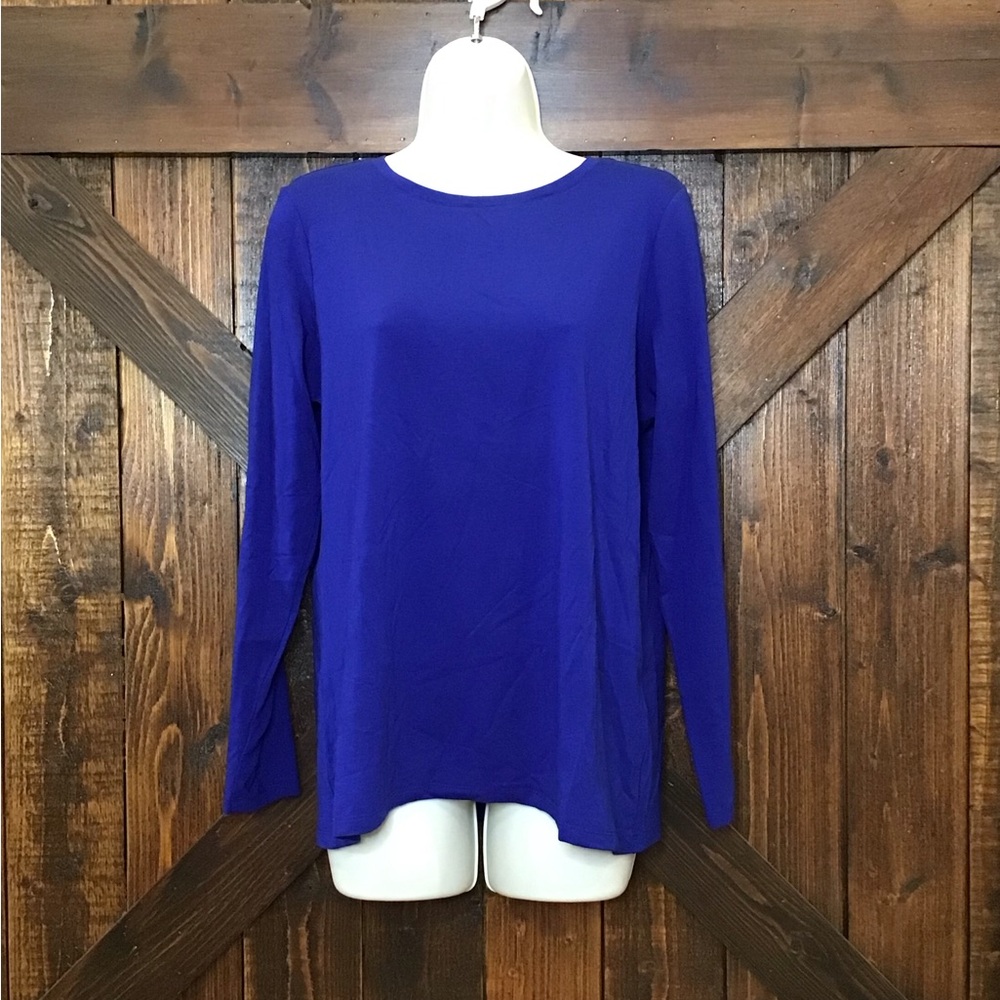 Chico's The Ultimate Tee Long Sleeve in Vibrant Blue